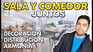 COMO DECORAR UNA SALA Y COMEDOR JUNTOS Consejos reales y aplicables [upl. by Atnim518]