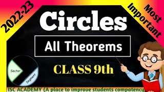 Circle Theorems Class 9Circles Class 9All Theorems [upl. by Akere]