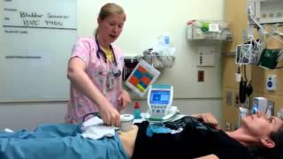 How to use a bladder scanner Verathon BladderScan BVI 9400 [upl. by Ydoow]