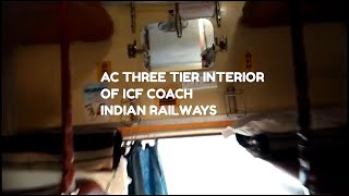 3AAC THREE TIER INTERIOR OF ICF COACH INDIAN RAILWAYS [upl. by Bentlee]