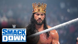 Roman Reigns gets crowned after his match against King Woods SmackDown Nov 12 2021 [upl. by Barimah775]