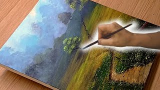 Idea to Paint a Peaceful PathAcrylic Painting Tutorial Landescape step by step [upl. by Jehu388]