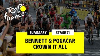 TDF2020  Stage 21  Bennett amp Pogacar crown it all [upl. by Drhcir593]