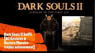 Dark Souls II SotFS All Gestures and Gesture Maestro trophy achievement [upl. by Moskow188]