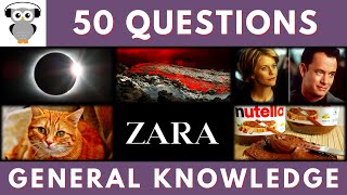 General Knowledge Quiz Trivia 151  Solar Eclipse Volcano Baghdad Cat ZARA Nutella [upl. by Crissy]