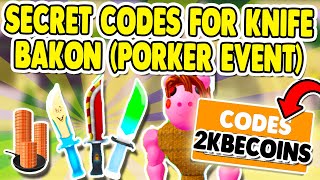 2 NEW ROBLOX BAKON CODES FOR KNIFE SKINS 🐷 BAKON ROBLOX PORKER EVENT [upl. by Nidak]