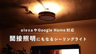 間接照明にもなるおしゃれなLEDシーリングライト「エジソンスマート デュアルシーリングライト」 alexaやGoogle Home対応のIoTスマート照明 [upl. by Areic]