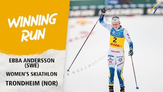 Andersson goes solo for Skiathlon win  FIS Cross Country World Cup 2324 [upl. by Dygal]