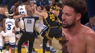 KLAY amp DRAYMOND SHOCKING FIGHT VS GOBERT amp WOLVES GOES AT EACH OTHER NECK JERSEYS TORN FULL FIGHT [upl. by Ultun552]