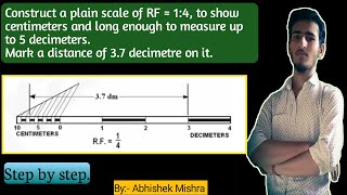 Construct a plain scale of RF  14 to show centimeters amp long enough to measure up to 5 decimeters [upl. by Constantino]