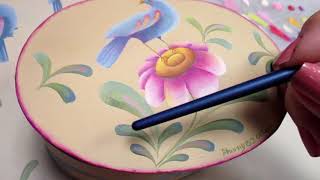 Learn to Paint a Folk Art Design with StrokesBluebird of Happiness Part 2 [upl. by Mingche211]