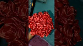 DIY red ribbon rose 🌹😱😍shorts redribbonrose diy craft viral art [upl. by Abehsile76]