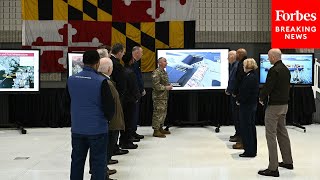 President Biden Receives An Operational Briefing On The Francis Scott Key Bridge Cleanup [upl. by Anirbes722]