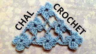 CHAL en tejido crochet o ganchillo con Punto Margarita tutorial paso a paso Moda a Crochet [upl. by Annairol]