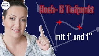 Hochpunkt  Tiefpunkt mit f und f  Erklärung und Beispiel by einfach mathe [upl. by Ttirrem99]