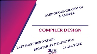 Ambiguous Grammar  Grammar Problem  Syntax Analyzer  Lec 18  Compiler Design [upl. by Gebelein]