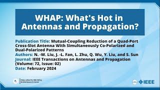 MutualCoupling Reduction of a QuadPort CrossSlot Antenna [upl. by Briana]