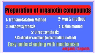 Organotin compoundspreparation of organotin compoundsorganometallics [upl. by Vardon]