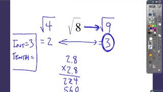 7 4 1 Estimating Square Roots to the Nearest Tenth [upl. by Quartet]