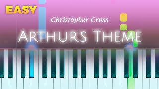 Christopher Cross  Arthurs Theme  EASY Piano TUTORIAL by Piano Fun Play [upl. by Aeli]