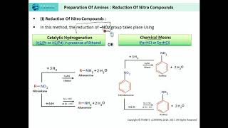 AMINES  PREPARATION OF AMINES using NITRO compounds and NITRILES Part I 1st Video [upl. by Inaffets]