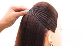 4 simple trendy hairstyles for girls  open hair hairstyle [upl. by Nylodnewg]