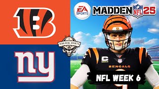 BENGALS vs GIANTS  NFL WEEK 6  MADDEN 25 Predictions [upl. by Lansing682]