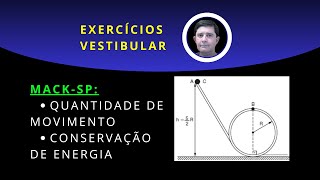 Quantidade de movimento 05  Vestibular MackenzieSP  Conservação de energia  exercício resolvido [upl. by Nilats]