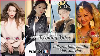 Tutorial for the different Nationalities look  New Trending Reel  Nationality Challenge [upl. by Burrow]