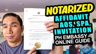 Paano magpa Notaryo  Affidavit of Support AOS SPA  Online Appointment Service PH Embassy [upl. by Deehan]