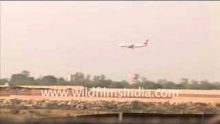 Plane landing at Delhi Airport in early 1990s [upl. by Hennessey]