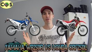 WR250R vs CRF250L Comparison Review [upl. by Janifer]