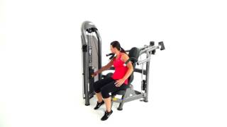 Matrix Fitness Aura Converging Shoulder Press Setup amp Movements Xp msXpoebE [upl. by Odlanor]