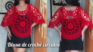 BLUSA DE CROCHÊ CÍRCULOS marcialobocroche crochetearrings [upl. by Sean]