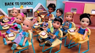 Back to school 2024  Elsa amp Anna toddlers  first day  Barbie dolls  singing  fun [upl. by Atnes]