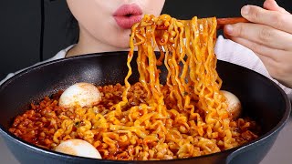 ASMR 반숙계란 불닭볶음탕면 먹방  Soupy Fire Noodles with Soft Boiled Eggs  Eating Sounds Mukbang [upl. by Leis611]