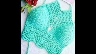 crochet top crop facil with subtitles in several lenguage [upl. by Mandeville189]