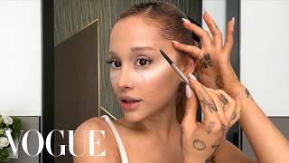 Ariana Grandes Skin Care Routine amp Guide to a ‘60s Cat Eye  Beauty Secrets  Vogue [upl. by Glynis]