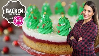 Weihnachtstorte mit Mascarponecreme  Backen mit Globus amp Sallys Welt 44 [upl. by Bronder768]