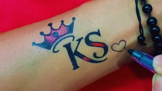 K S letter tattoo  letter KS tattoo designs  k and s tattoo ideas for couples [upl. by Annauqahs]