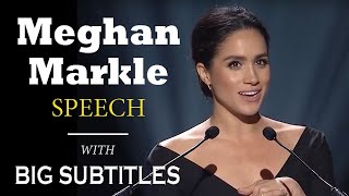 Meghan Markles Powerful Speech about Feminism  ENGLISH SPEECH with BIG Subtitles [upl. by Lierbag]