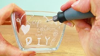 DIY Geschenkidee GLAS GRAVIEREN für die beste Freundin  Kathi testet den dremel 3000 [upl. by Akenat]