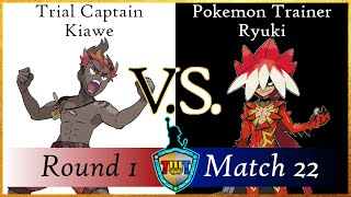 TWT Round 1 Match 22  Trial Captain Kiawe VS Pokemon Trainer Ryuki [upl. by Eirahs]