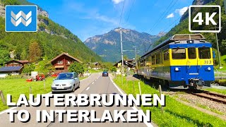 4K Lauterbrunnen to Interlaken Switzerland 🇨🇭 Scenic Swiss Driving Tour  Vacation Travel Guide [upl. by Enala]