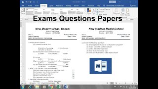 how to make question paper in Microsoft word Hindi [upl. by Timotheus488]