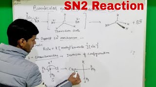 Sn2 reaction bimolecularNucleophilicSubstitutionreaction [upl. by Rotceh]