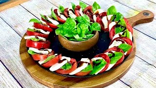 CAPRESE SALAD WITH BALSAMIC GLAZE AND FRESH MOZZARELLA CHEESE RECIPE [upl. by Bandler]