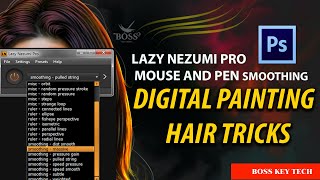 Lazy Nezumi Pro Digital Sumdge Painting Tutorial  Hair tricks  digital painting  Boss Key Tech [upl. by Nodnalb]