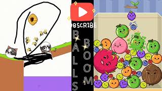 Watermelon game  Draw To Smash satisfying Mobile Games  Balls Boom [upl. by Adon]