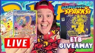 Surging Sparks Release Day amp Giveaways Live TCG Store [upl. by Adraynek839]